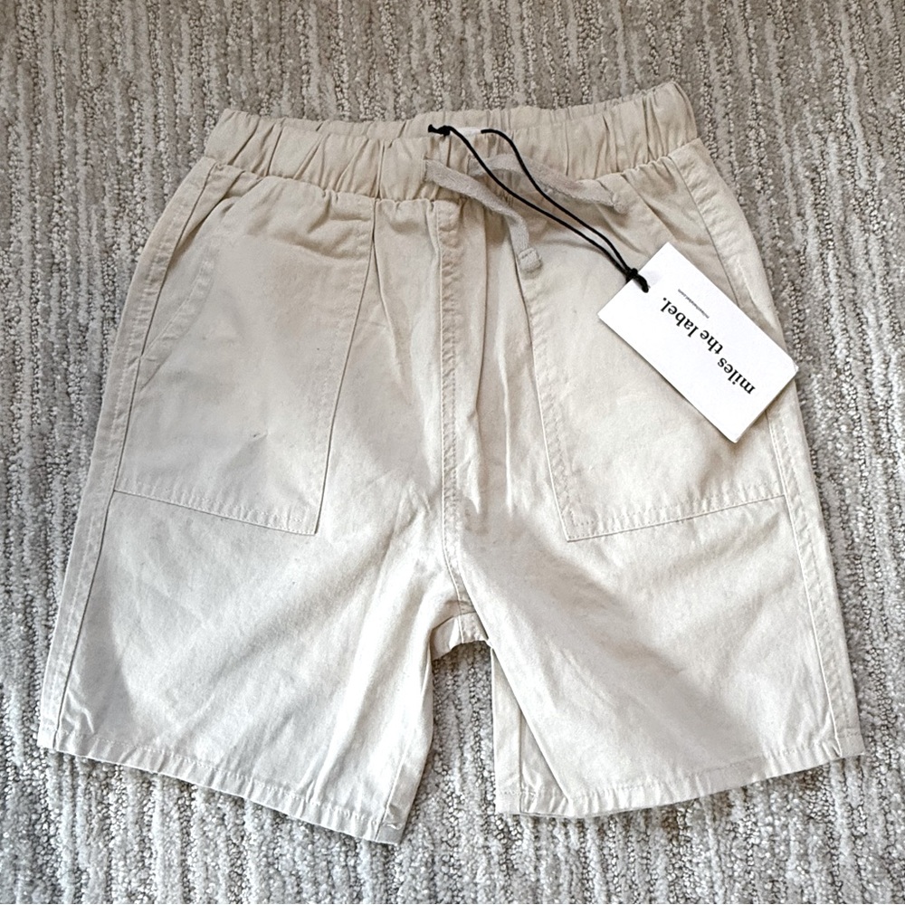 New w Tags Miles The Label Khaki Drawstring Little Boys Shorts Size 6